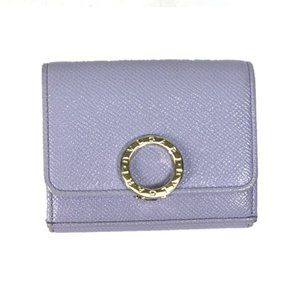BVLGARI Bulgari Bulgari Compact Trifold wallet Leather purple/SilverHardware